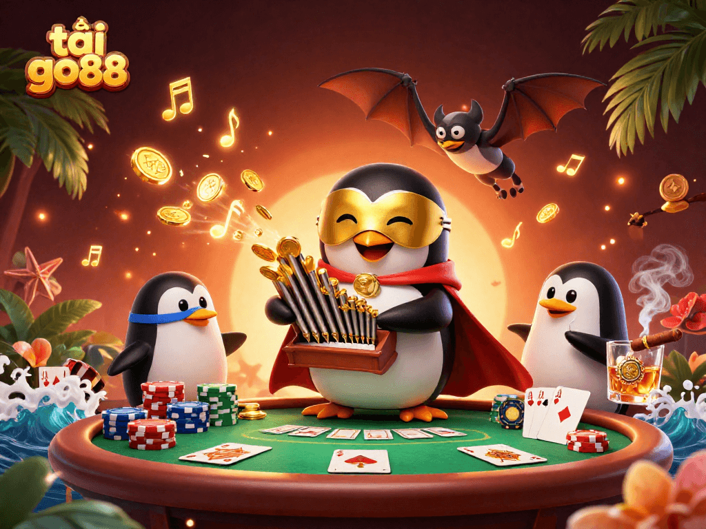 Play and win with tải go88 in this vibrant casino scene illustrating thrilling poker action.