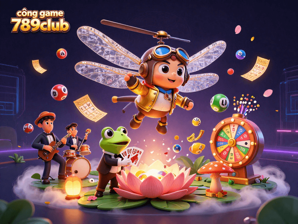 Experience the excitement of cổng game 789club with vibrant casino elements and engaging characters.