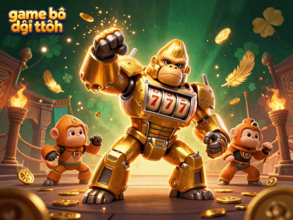 Experience game bài đổi thưởng with an explosive 3D casino scene featuring vibrant characters and elements.