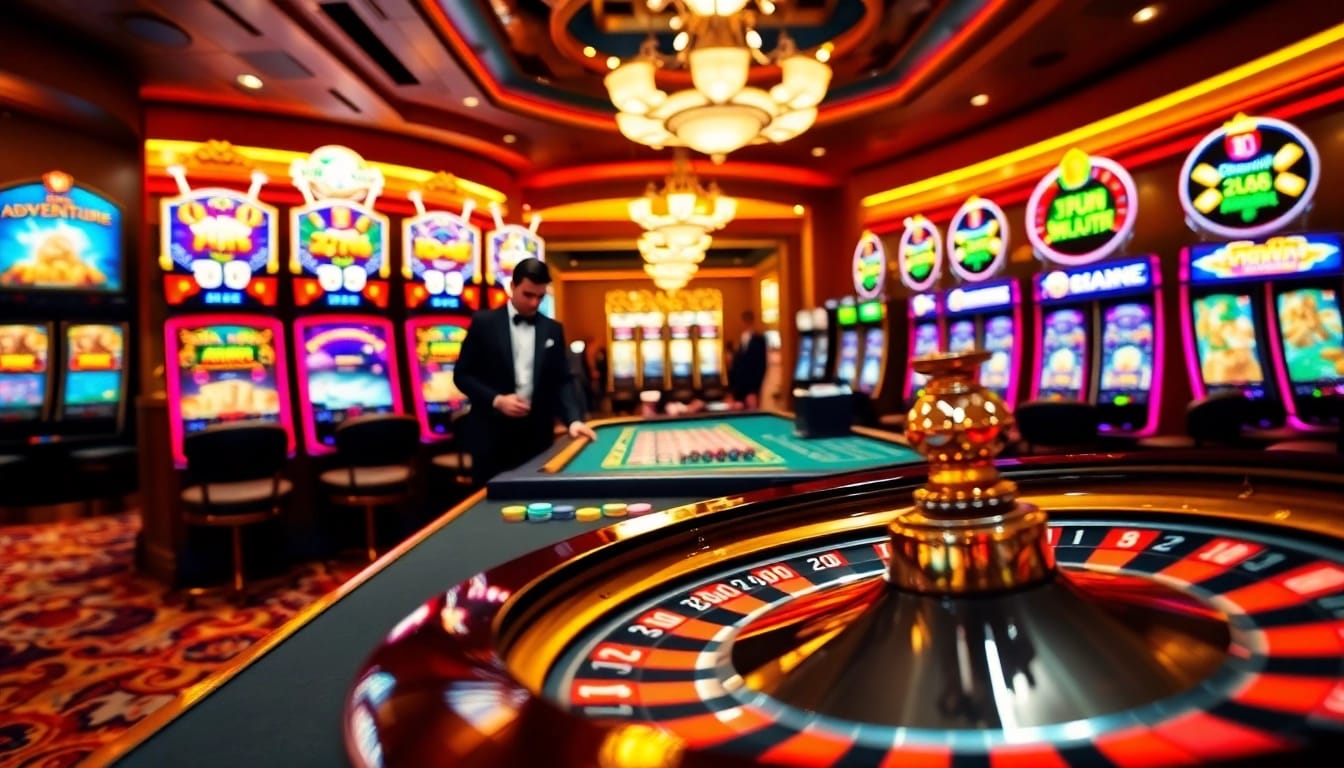 Players enjoying the excitement of betting at nhà cái 23win with vibrant casino games and roulette.