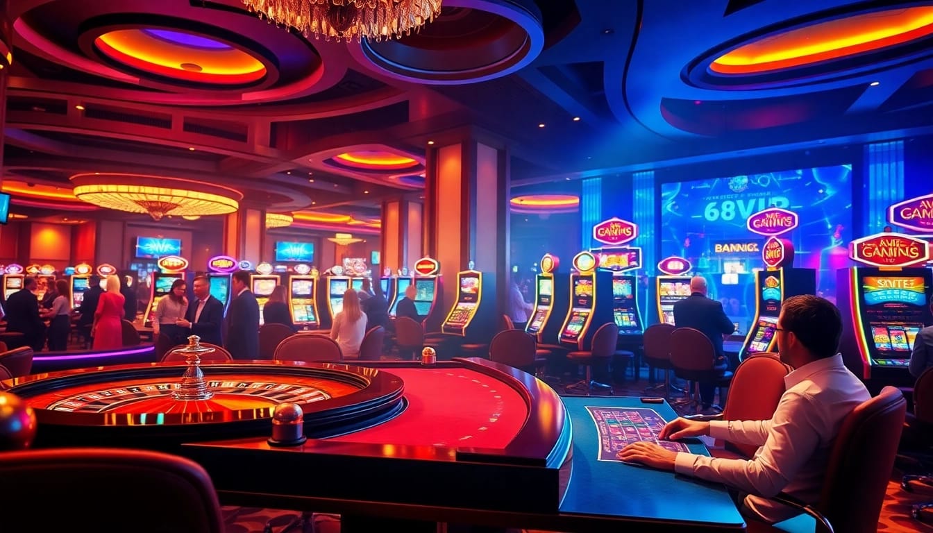 Betting excitement at 68vip.video's casino scene with roulette and poker action.