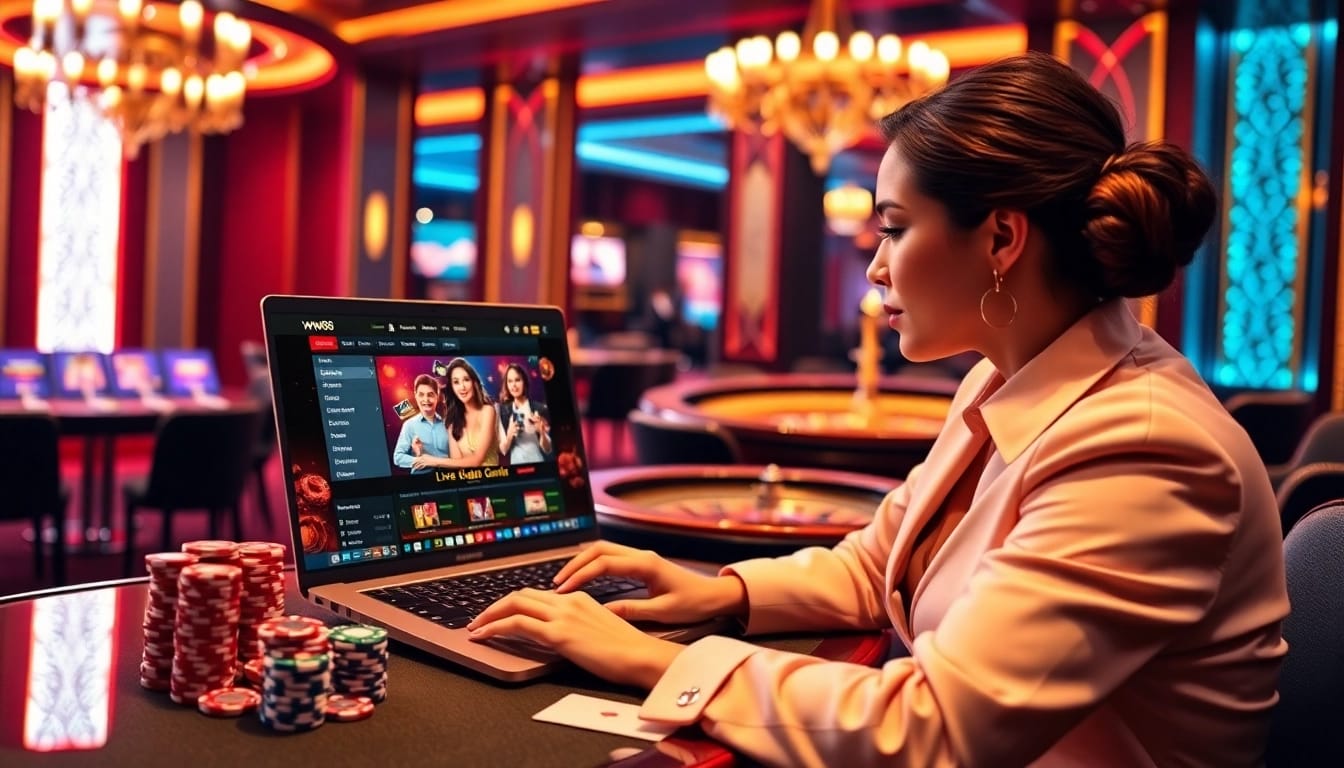 Experience the excitement of Đăng nhập ww88 in this vibrant casino scene filled with action.
