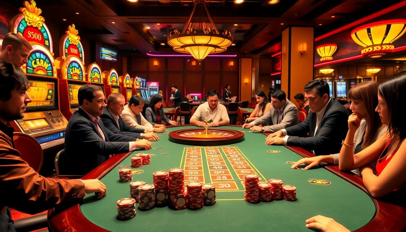 Experience the excitement of gambling at https://rr88.black/ with vibrant casino imagery showcasing poker and slots.