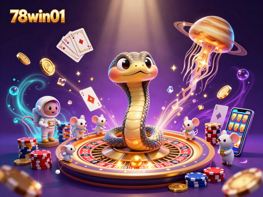 Experience vibrant gameplay action with 78win01 as astronaut mice wager around a cosmic roulette wheel.