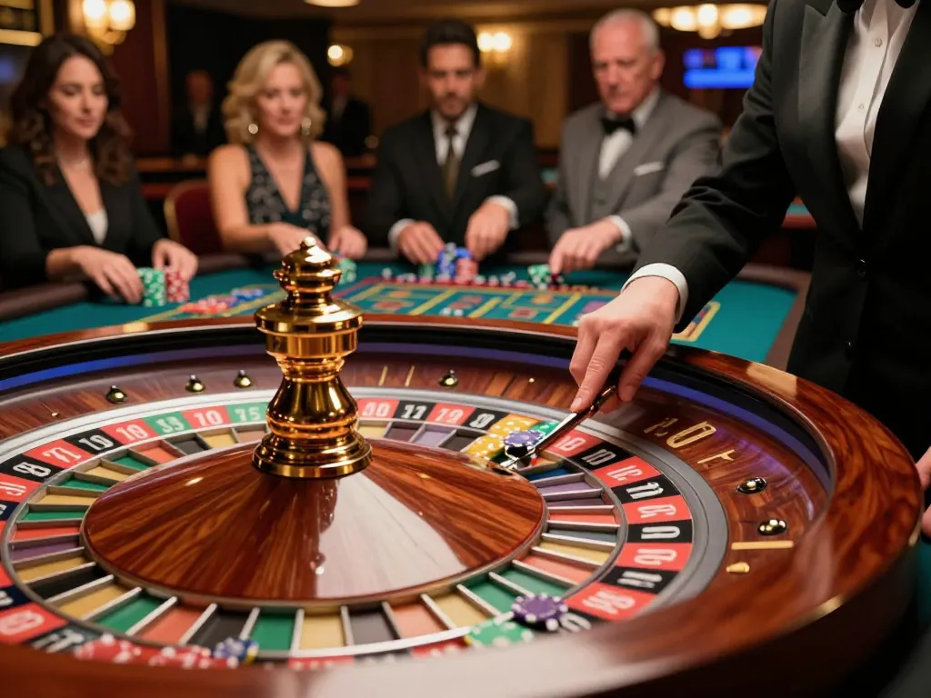 Experience the excitement of Red 88 roulette gameplay with players placing bets on the vibrant spinning wheel.