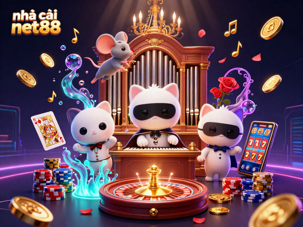 Engage with nhà cái net88's thrilling atmosphere with a vivid 3D casino illustration.
