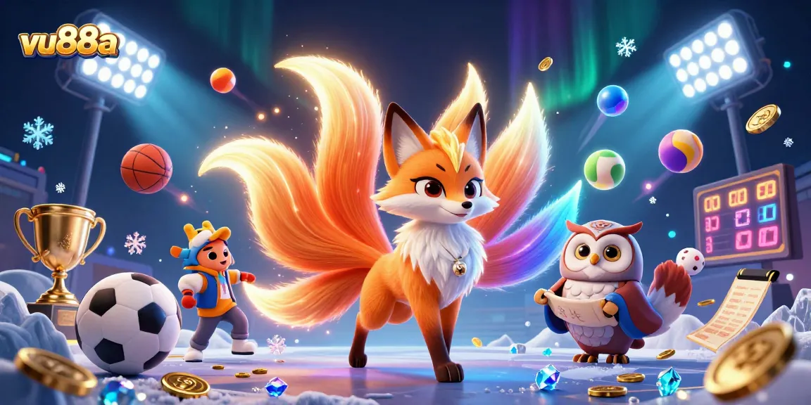 Bet on exhilarating games at vu88a featuring a dynamic 3D scene with enchanting characters.