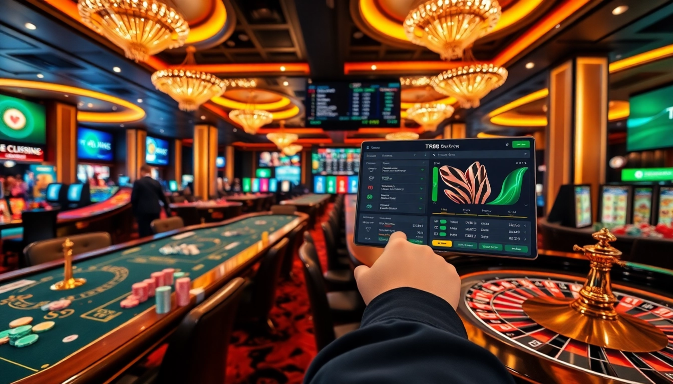 Experience the excitement of TR88 online gambling with vibrant casino visuals and engaging gameplay.