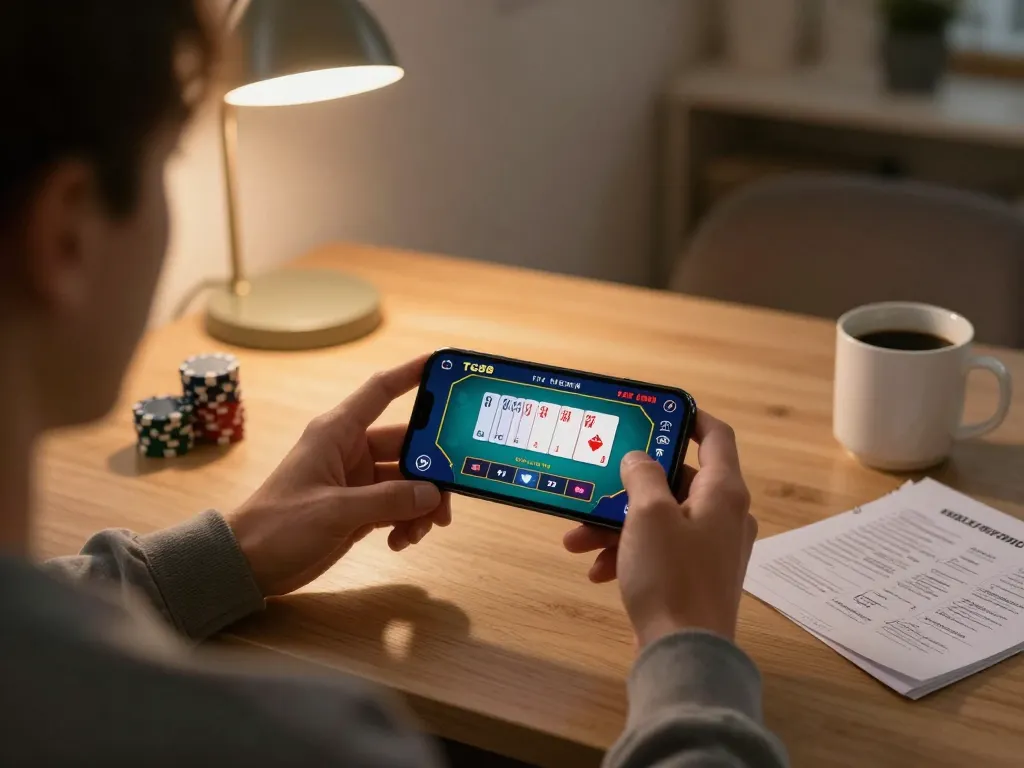 Engaging with the TG88 mobile casino app for strategic online gameplay.
