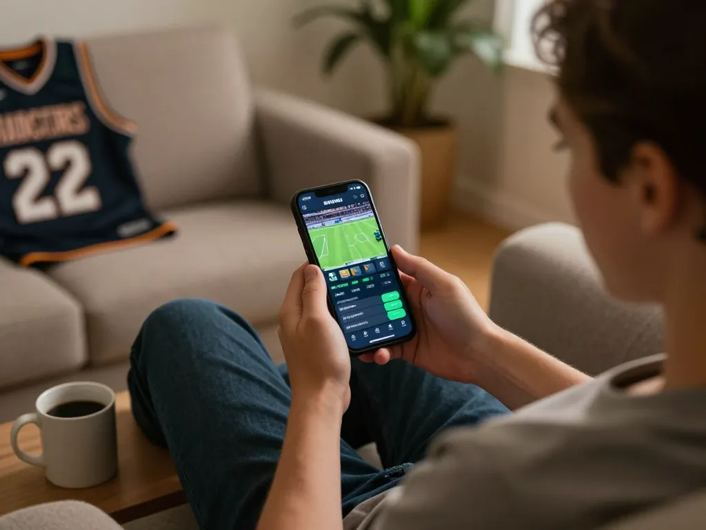 GG88 mobile betting experience with a user engaging in live sports betting from home