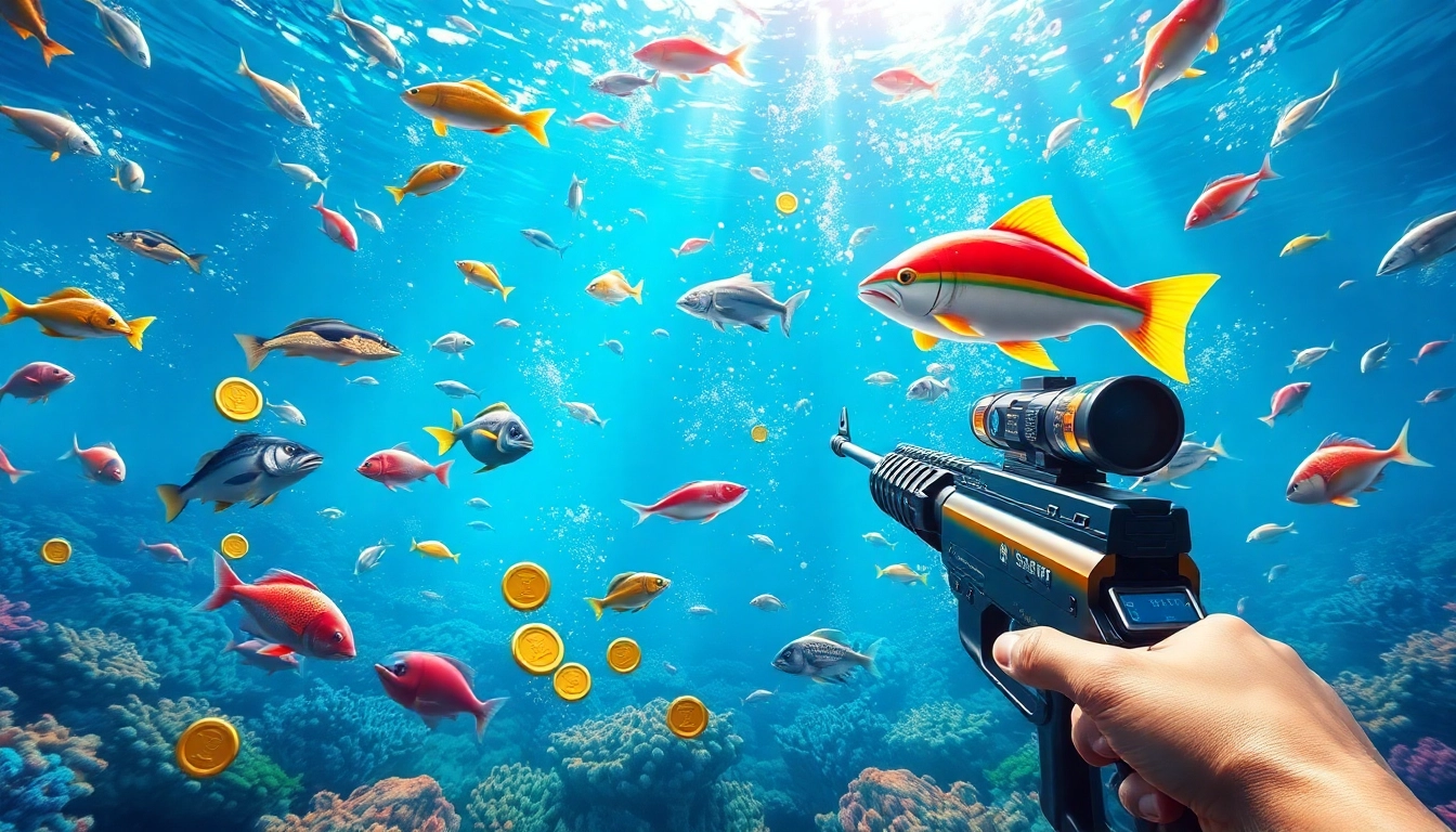 bắn cá đổi thưởng experience with colorful underwater graphics and fish in a digital fishing game setting