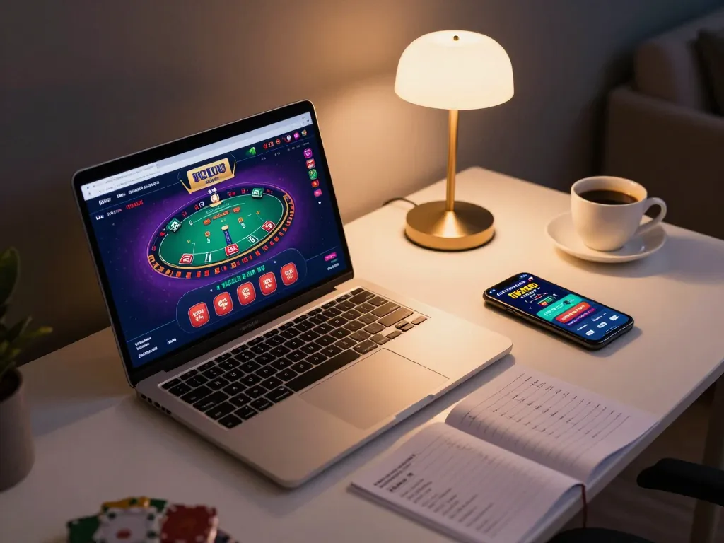 Engaging online gaming scene showing a person at trang chủ 5699 interacting with live dealer blackjack on their laptop.