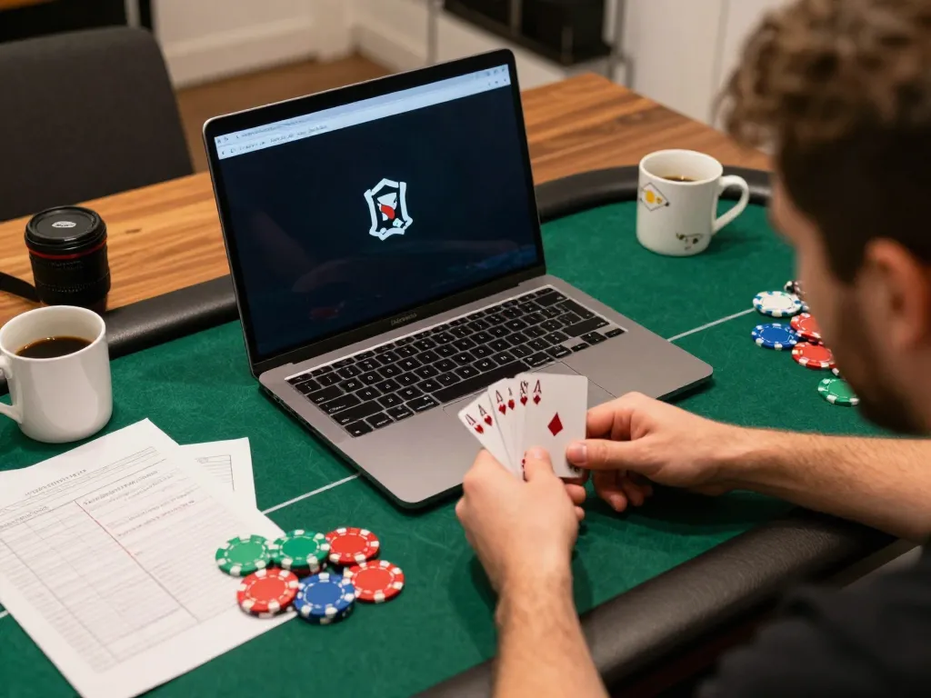 kp88 online poker gameplay showing player holding cards with chips on the table