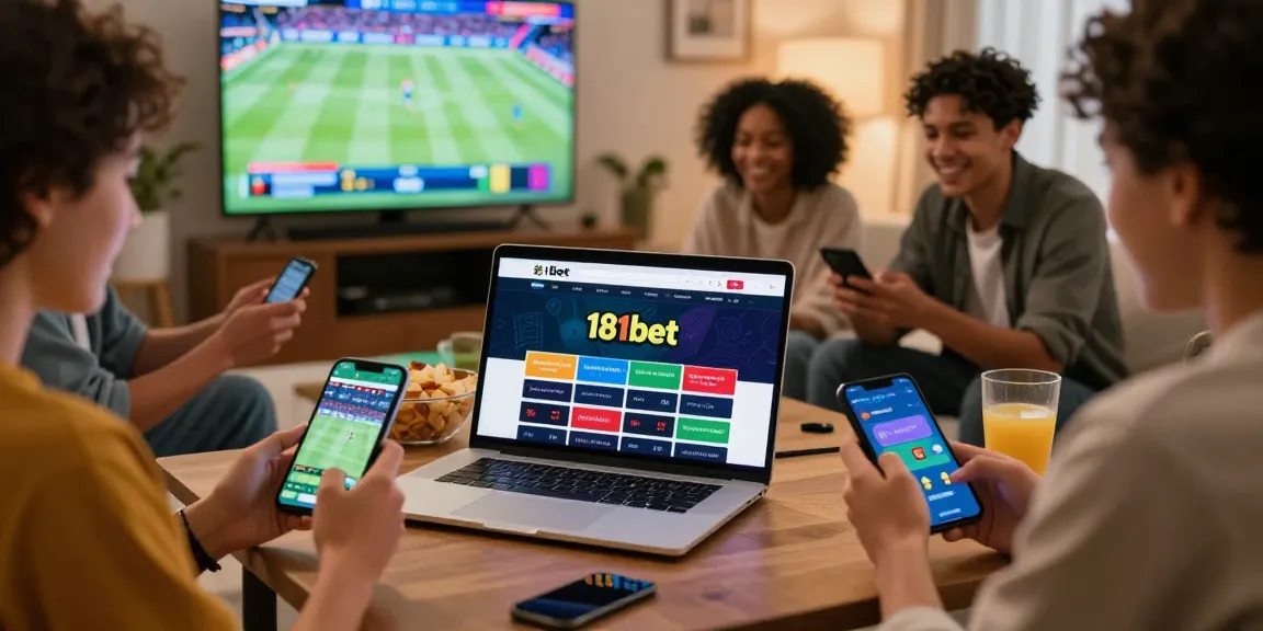 Friends enjoying betting experience on 181bet platform with live sports events displayed.
