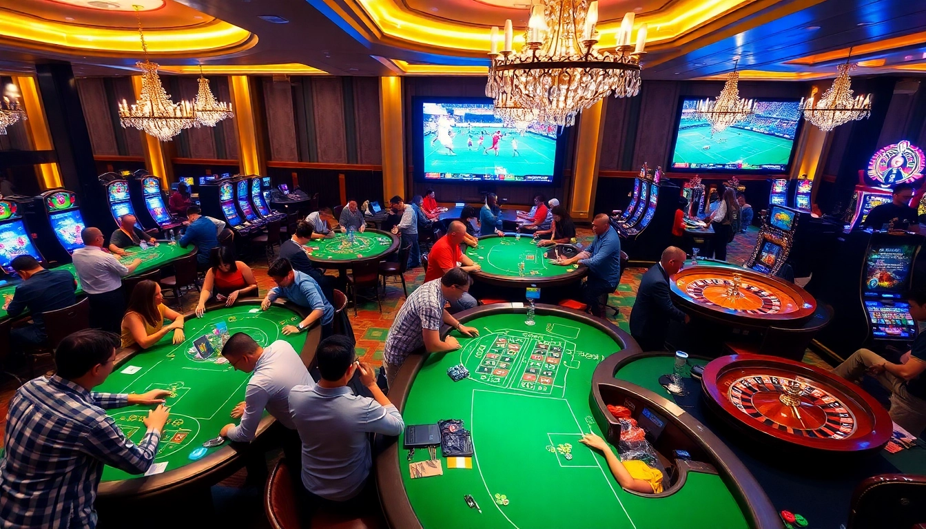 Okwintv viewers enjoy thrilling live betting at a vibrant casino ambiance.