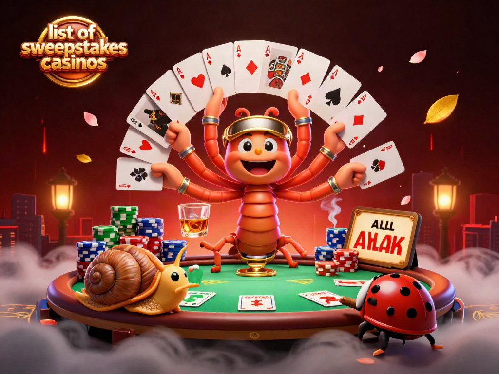 Engage with the vibrant scene at the list of sweepstakes casinos amid poker action and lively characters.