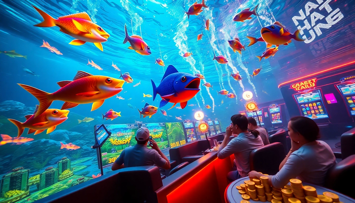 Engaging players in bắn cá đổi thưởng with vibrant underwater visuals and dynamic gaming action.