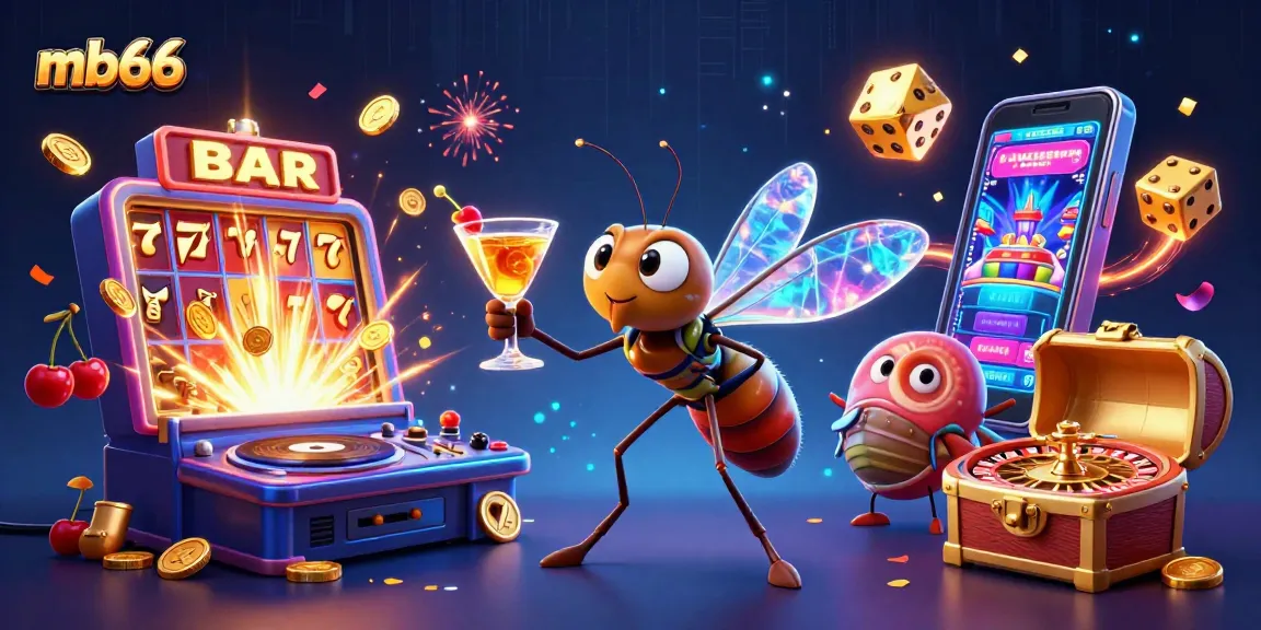 Experience thrilling casino action with mb66 in a vibrant, energetic digital illustration.