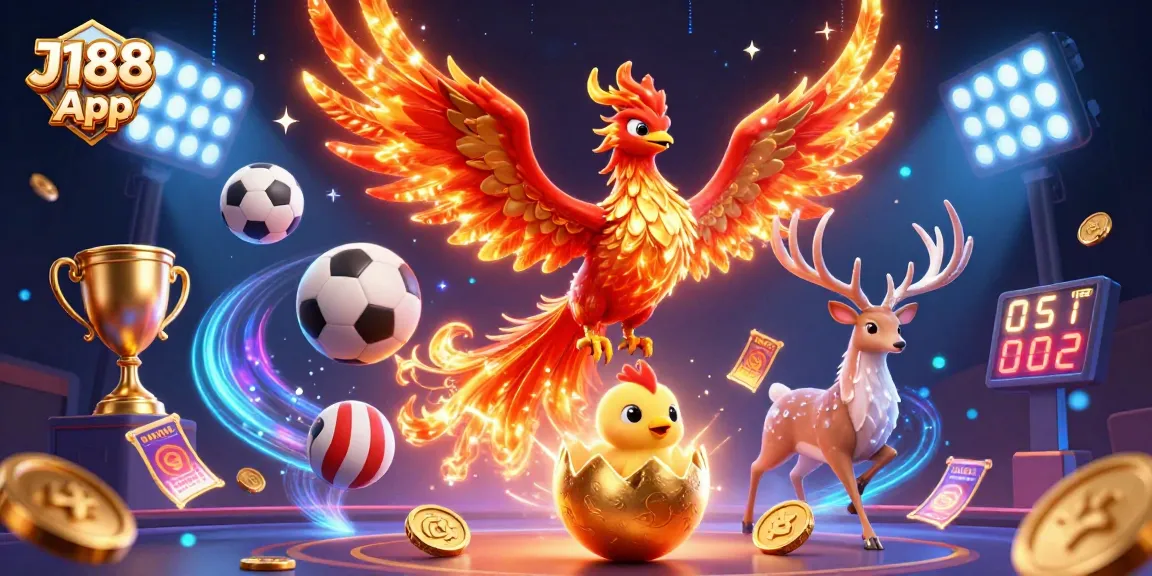 Experience the thrill of the J188 App with this vibrant and engaging casino illustration.