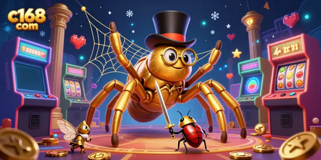 Experience the thrilling world of c168 com with a vibrant casino-themed 3D illustration capturing dynamic characters and game elements.
