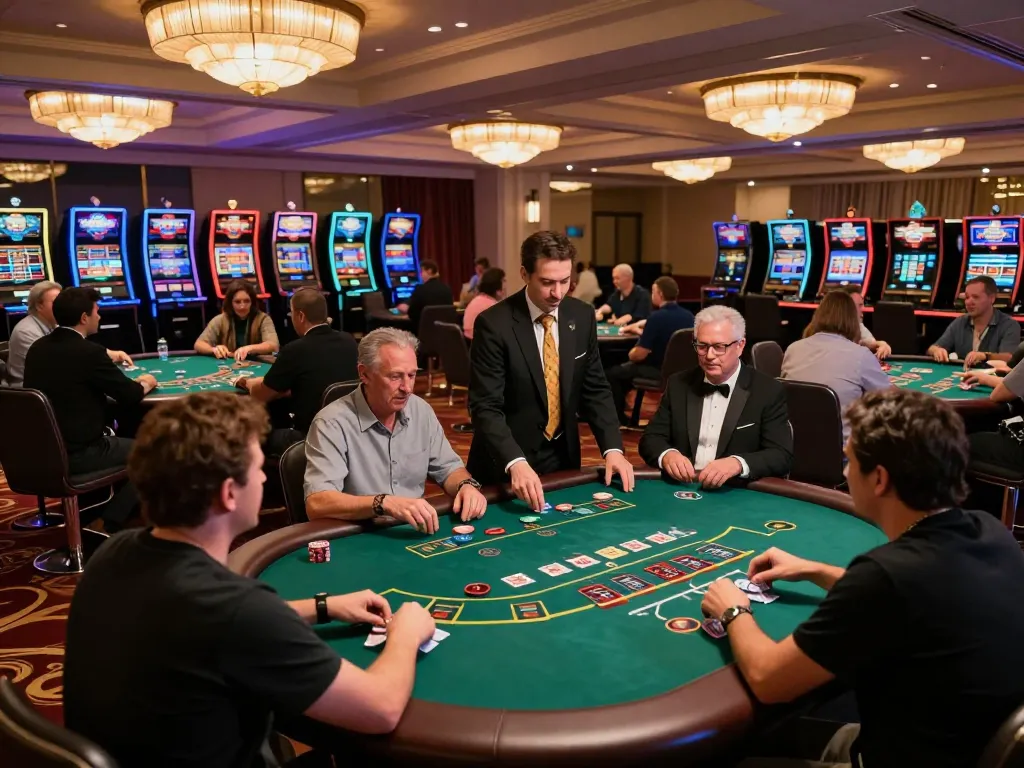 Experience the thrill of blackjack at 789 CLUB's upscale casino with energetic gameplay and vibrant lighting.