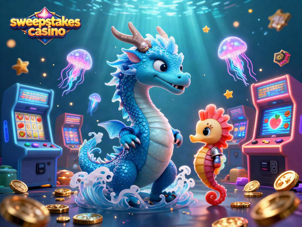 Experience thrilling gameplay at sweepstakes casino with vibrant characters and dynamic gaming action.
