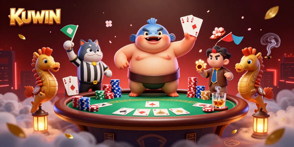 Engage in the exciting gaming world of KUWIN with vibrant fish shooting gameplay and poker action.
