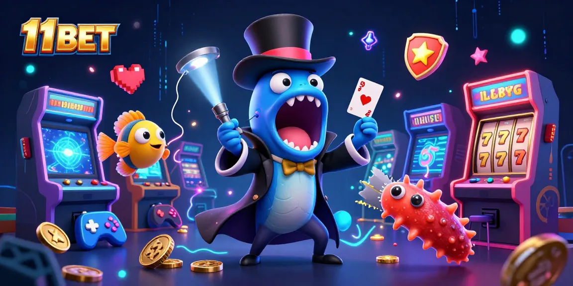 Experience the thrilling magic of 11 BET with unique casino characters performing an enchanting card trick.