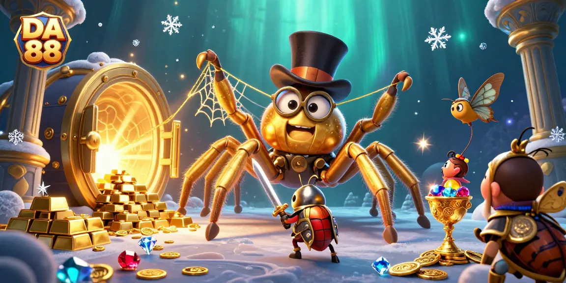 Experience thrilling casino adventures with DA 88 featuring a golden tarantula and beetle knight.