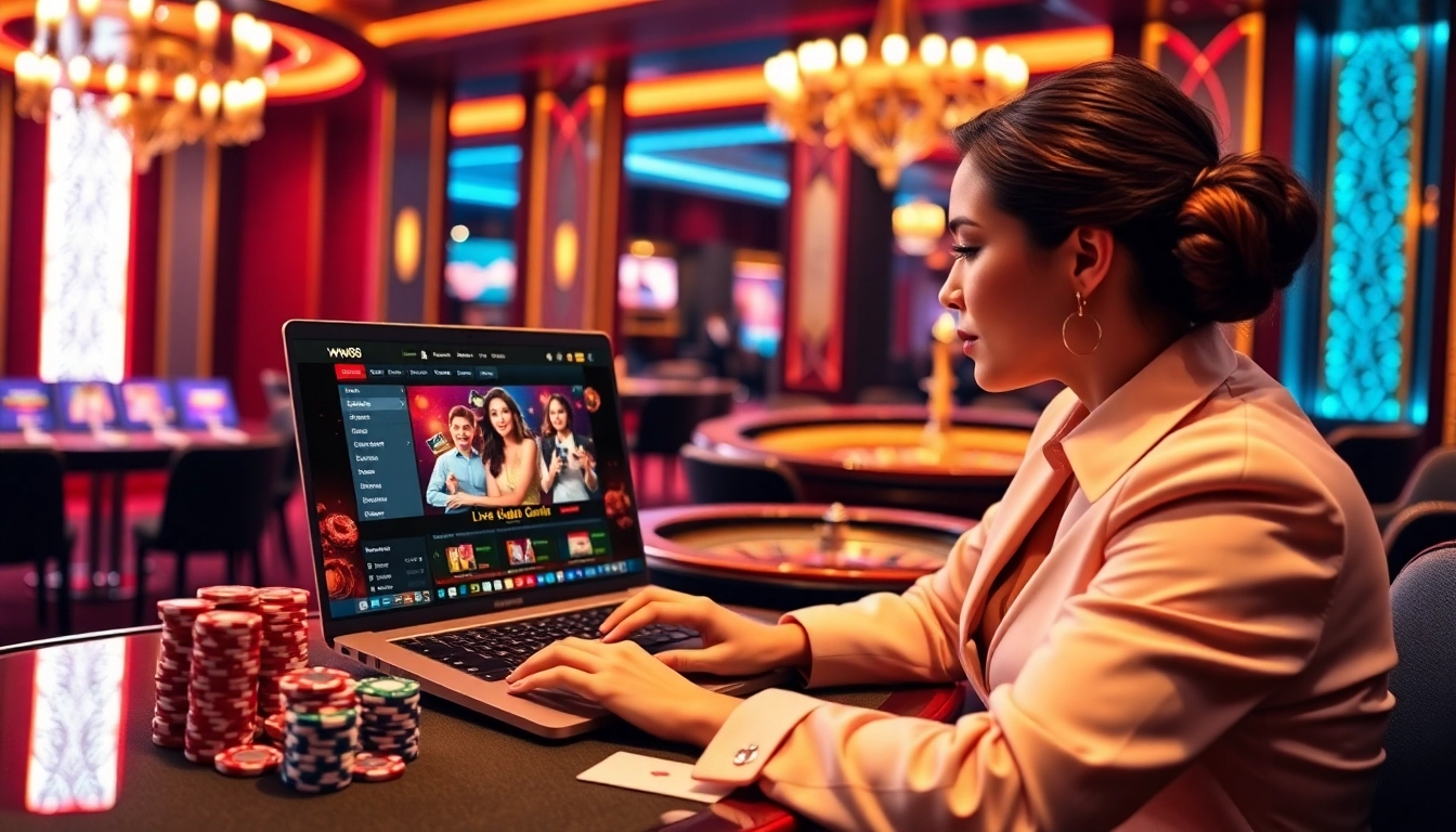Experience the excitement of Đăng nhập ww88 in this vibrant casino scene filled with action.