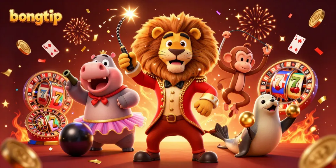Bongtip showcases a lively 3D illustration of a casino scene with vibrant characters and exciting gambling elements.