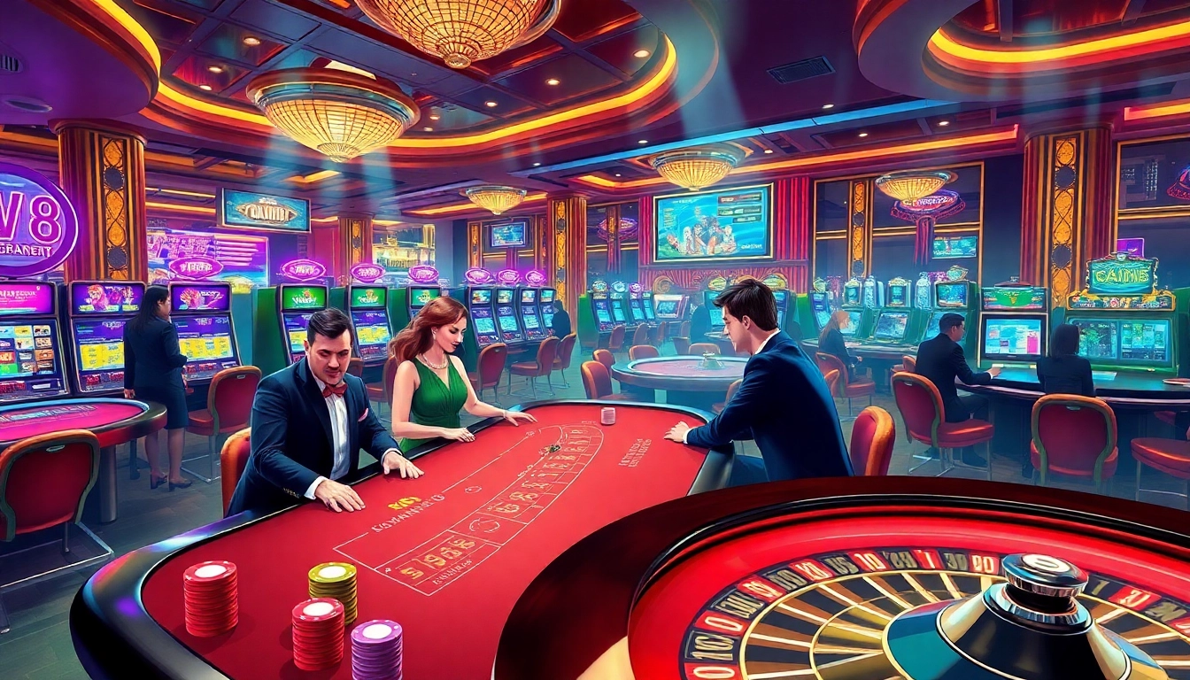 Players engaging in high-stakes games at RR88 VIP, showcasing excitement and professional gaming atmosphere.