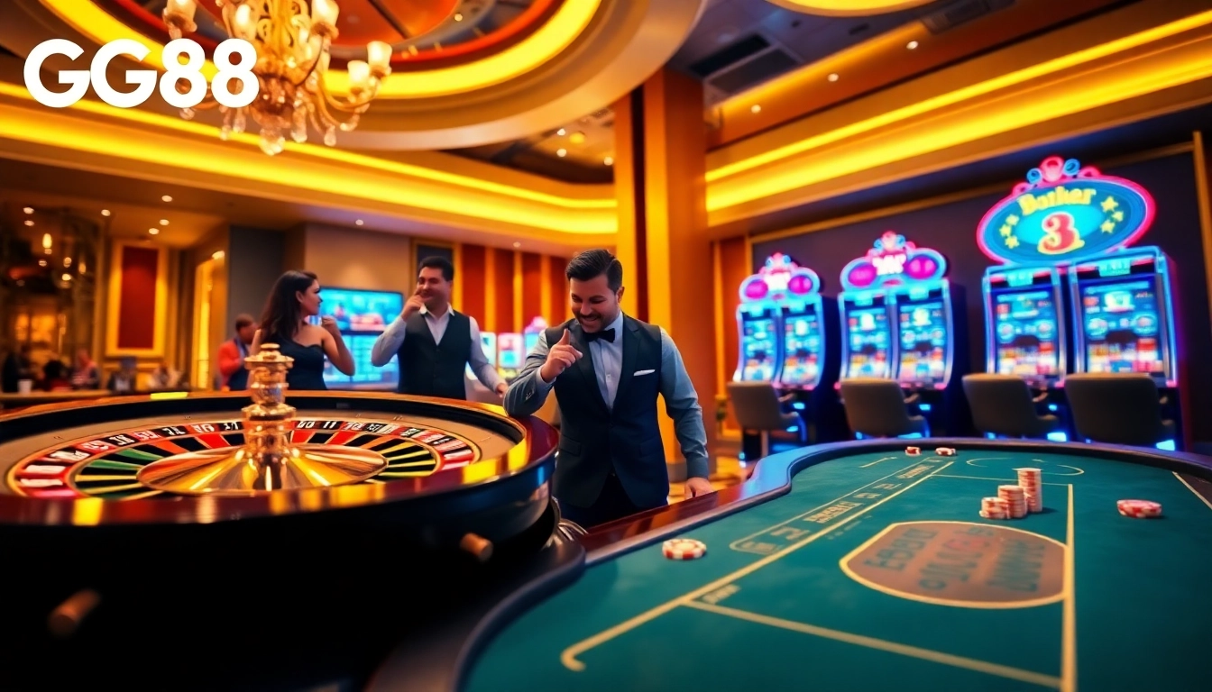 Experience thrilling online gambling at https://gg88.work/ with players enjoying roulette and slots.