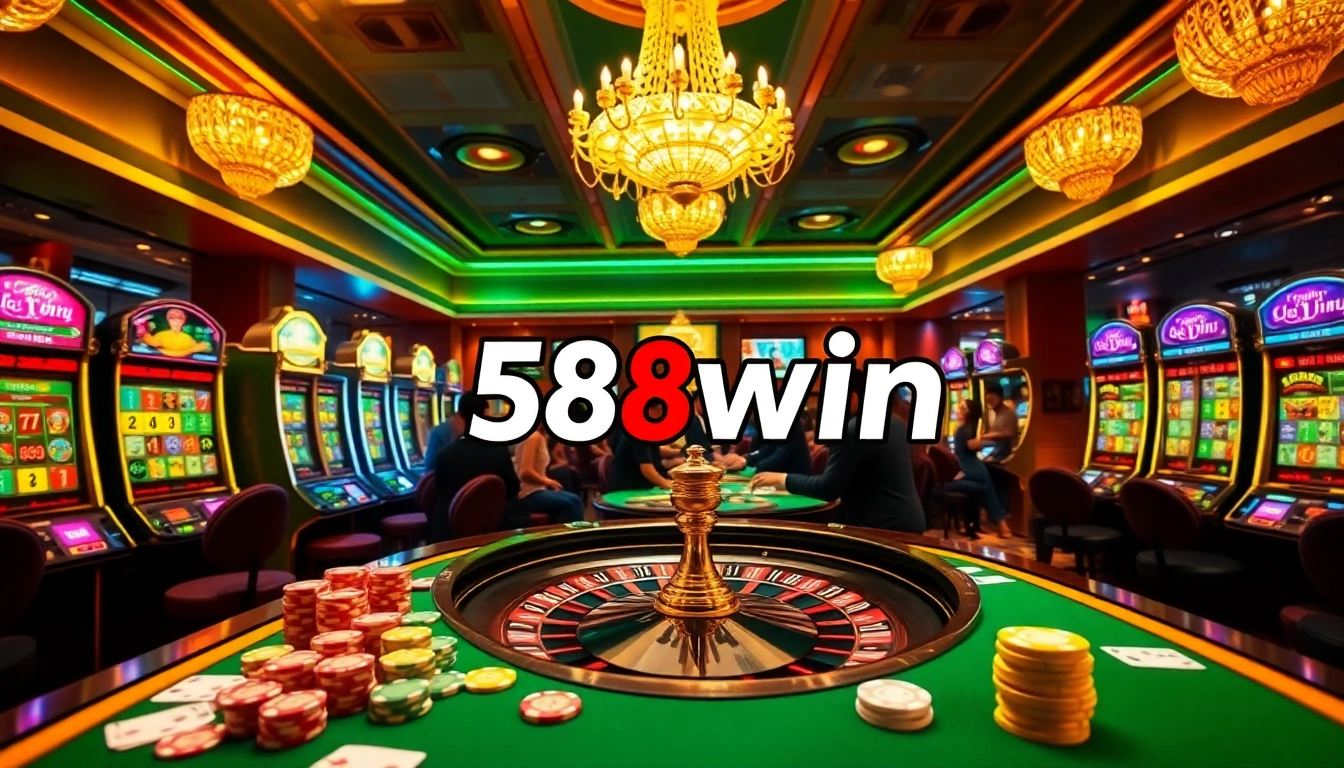 Experience the excitement of app 58win with vibrant casino games, poker chips, and roulette action.